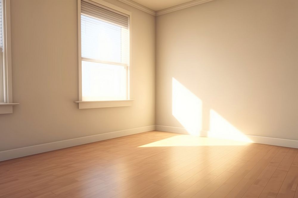 Clean empty room flooring window shadow. AI generated Image by rawpixel.