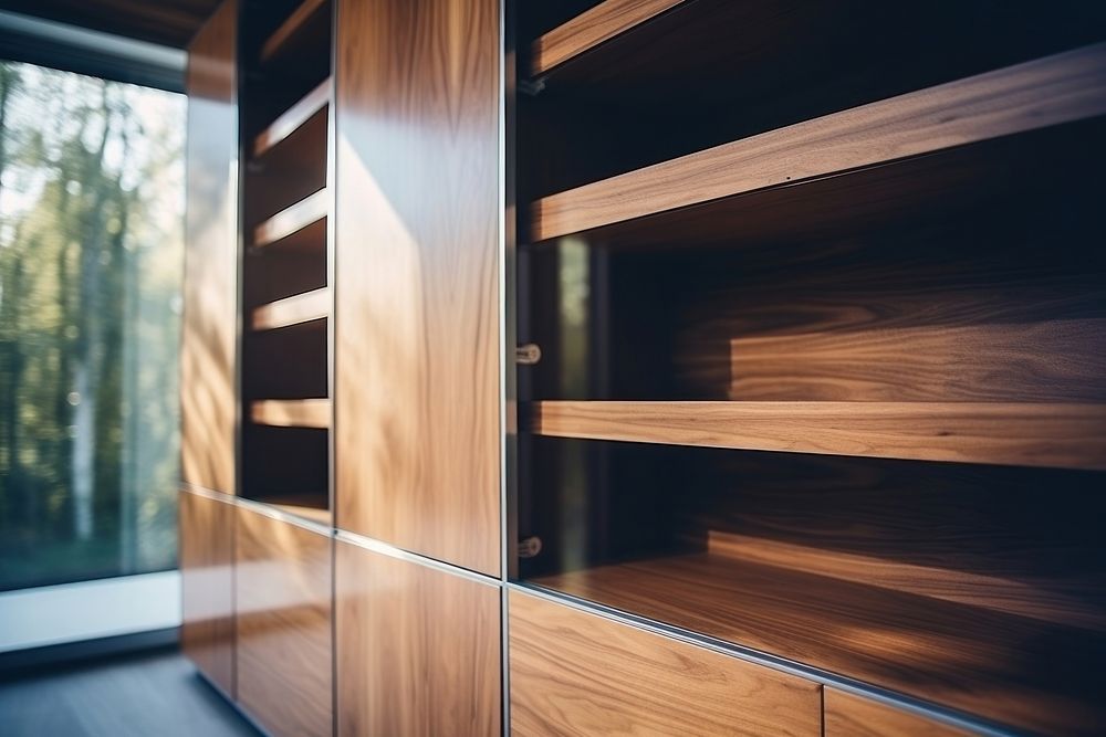 Modern wooden closet furniture hardwood room. AI generated Image by rawpixel.