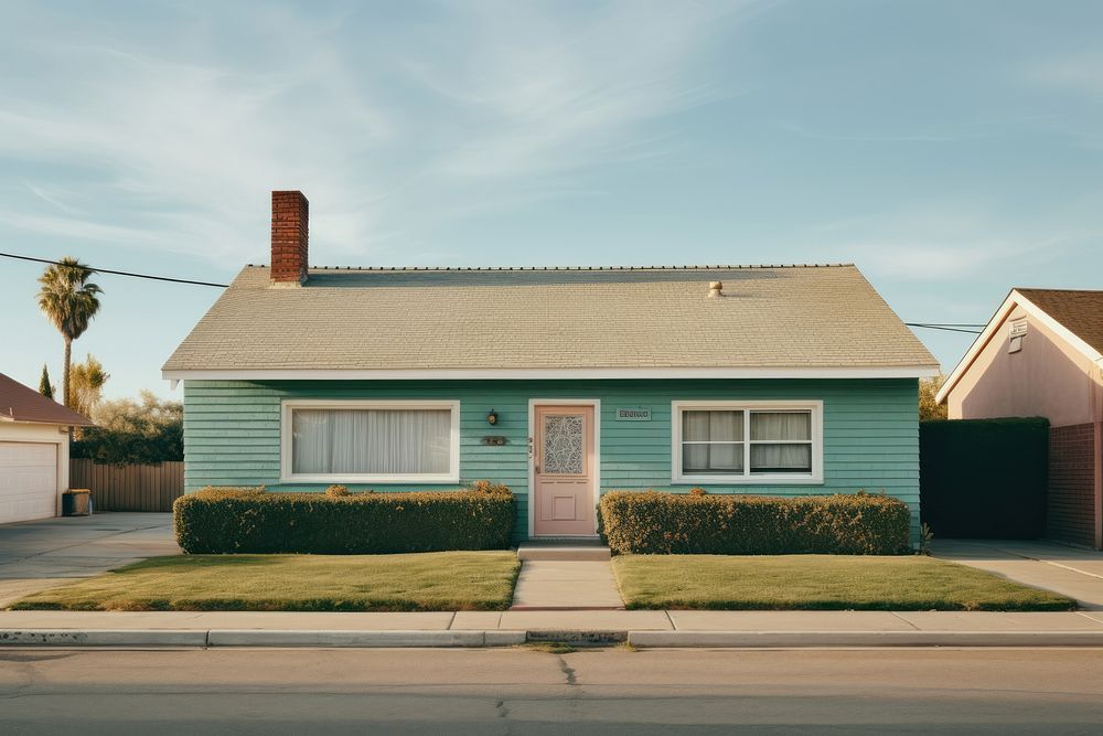 American suburb house architecture building outdoors. AI generated Image by rawpixel.
