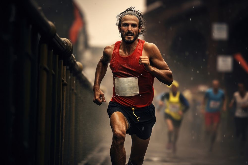 Marathon running jogging adult. AI generated Image by rawpixel.