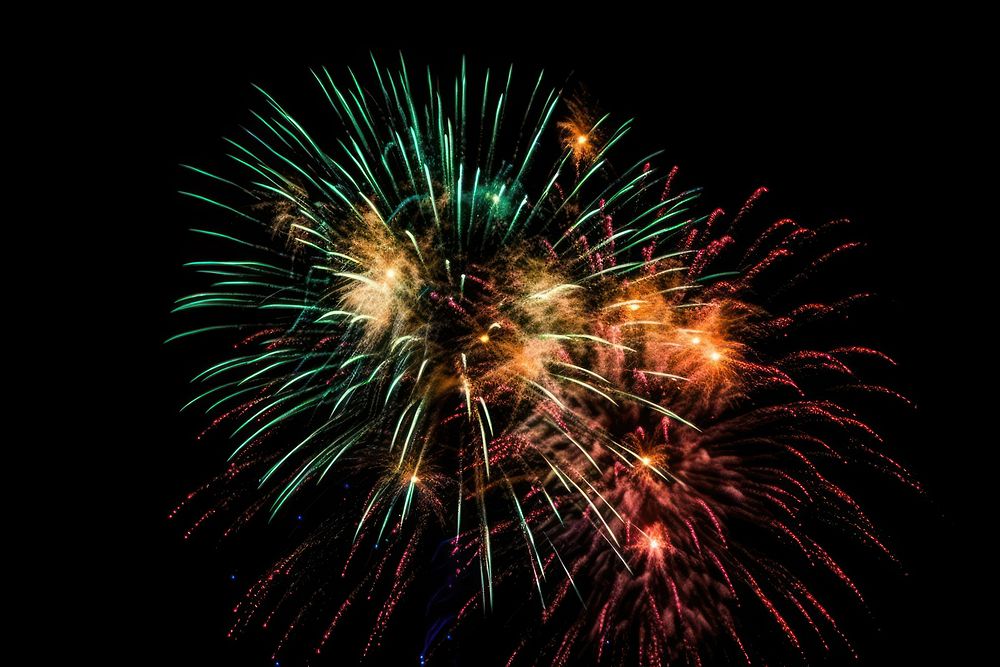 Fireworks outdoors night black background. AI generated Image by rawpixel.
