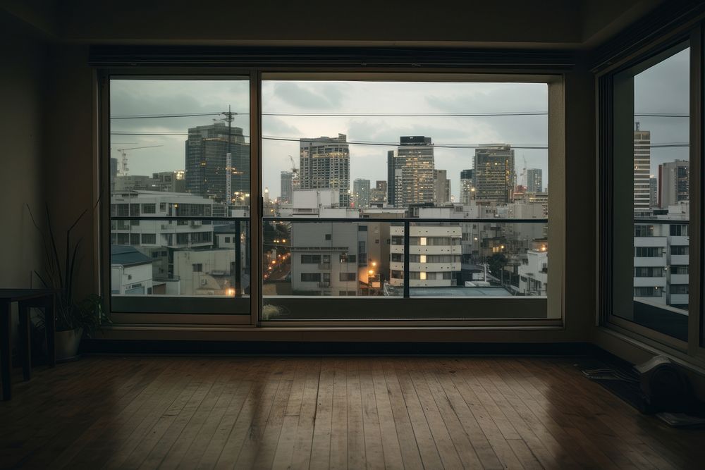 Studio apartment window architecture cityscape. AI generated Image by rawpixel.