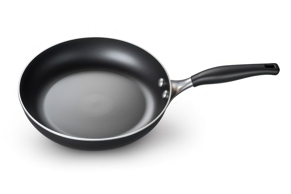 Black frying pan wok white background simplicity. AI generated Image by rawpixel.