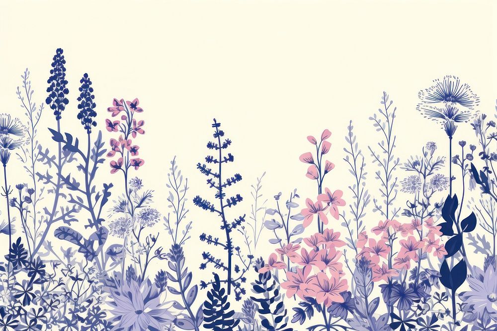 Wildflower border backgrounds outdoors pattern. AI generated Image by rawpixel.