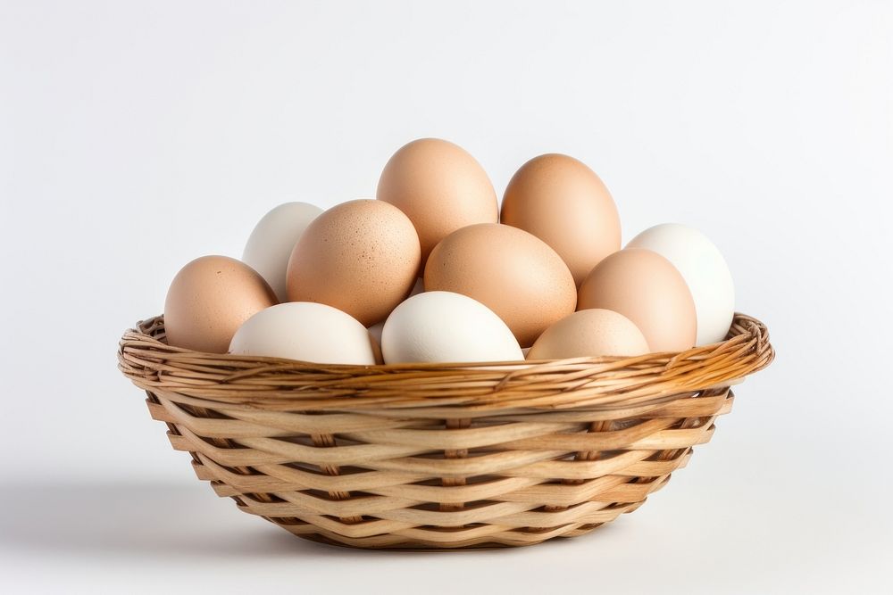 Basket egg food simplicity. AI generated Image by rawpixel.