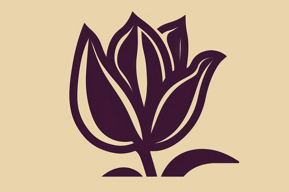 Tulip plant leaf logo. AI generated Image by rawpixel.