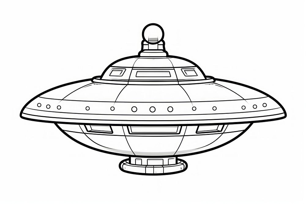 Ufo sketch architecture monochrome. AI generated Image by rawpixel.
