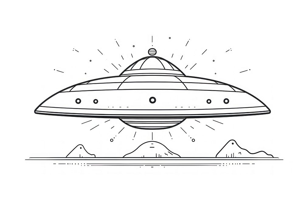Ufo sketch drawing vehicle. AI generated Image by rawpixel.