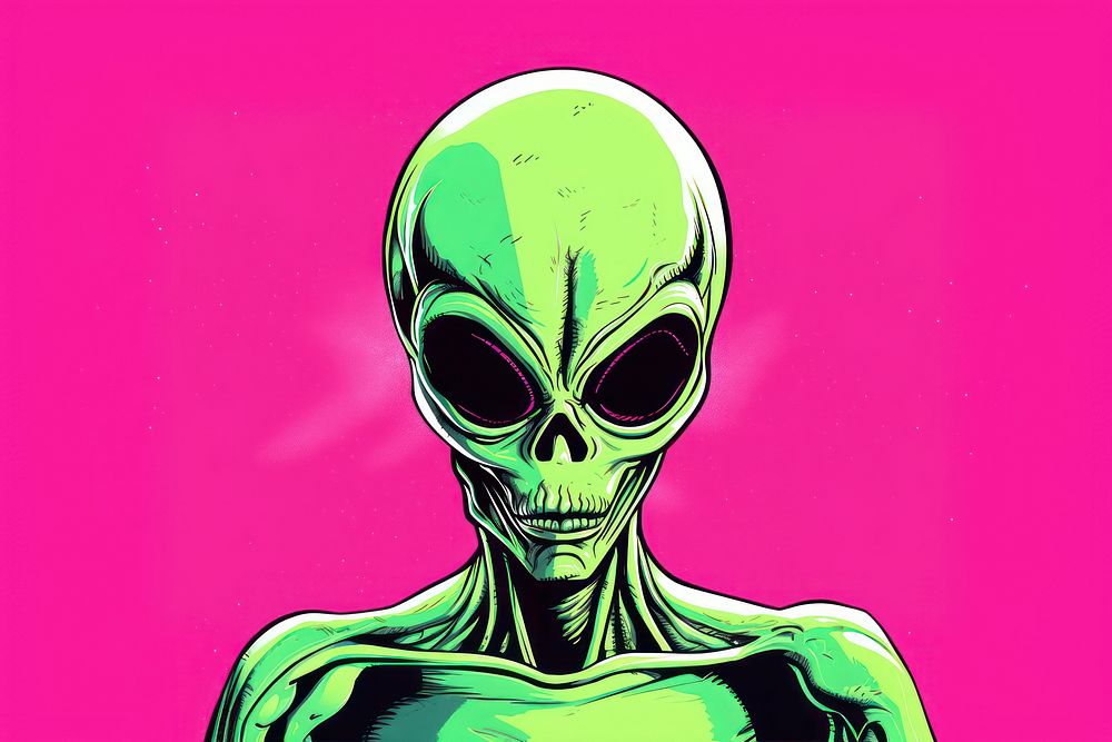 Alien green representation creativity. AI generated Image by rawpixel.