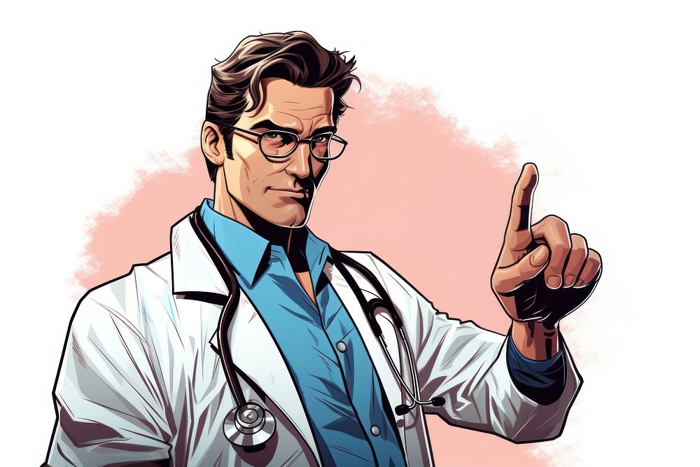 Doctor glasses adult stethoscope. AI generated Image by rawpixel.