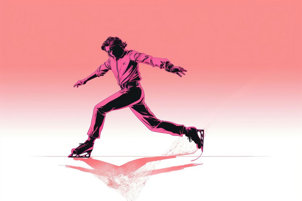 Figure skating dancing snowboarding exercising. AI generated Image by rawpixel.