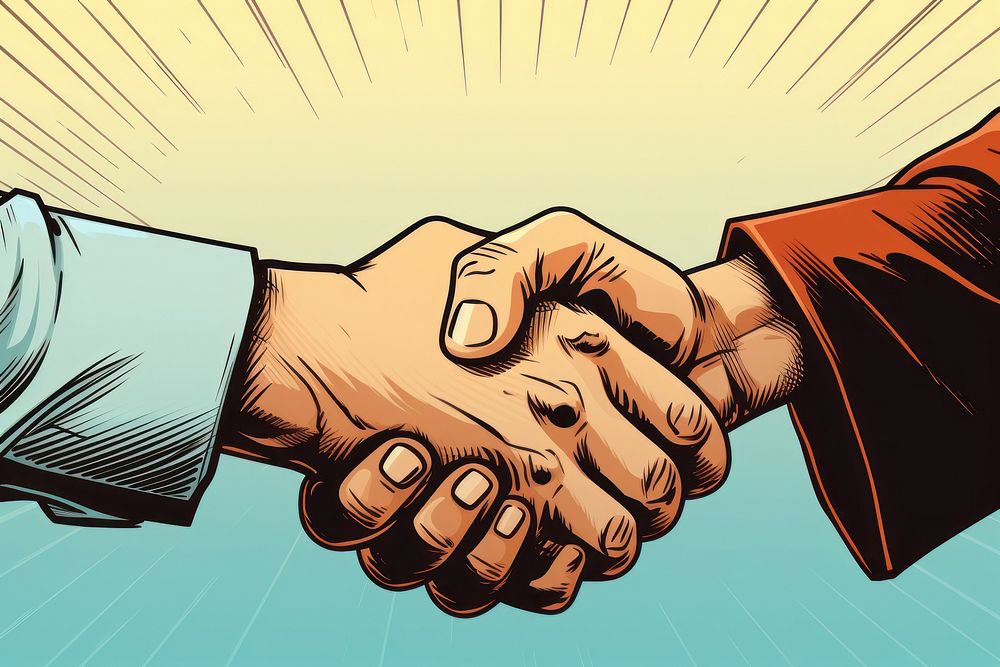 Handshake agreement greeting success. AI generated Image by rawpixel.