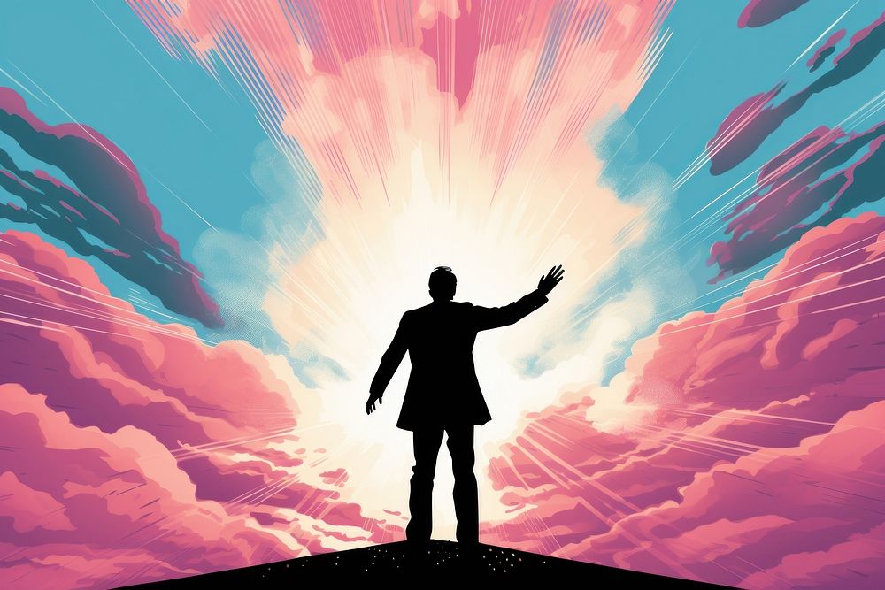 Heaven silhouette outdoors adult. AI generated Image by rawpixel.