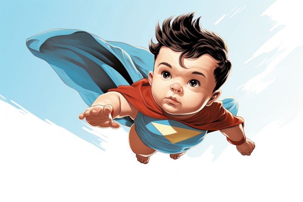 Super hero baby superhero superman portrait. AI generated Image by rawpixel.