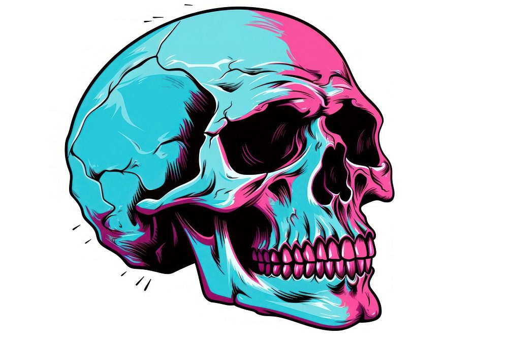 Skull anthropology illustrated creativity. AI generated Image by rawpixel.