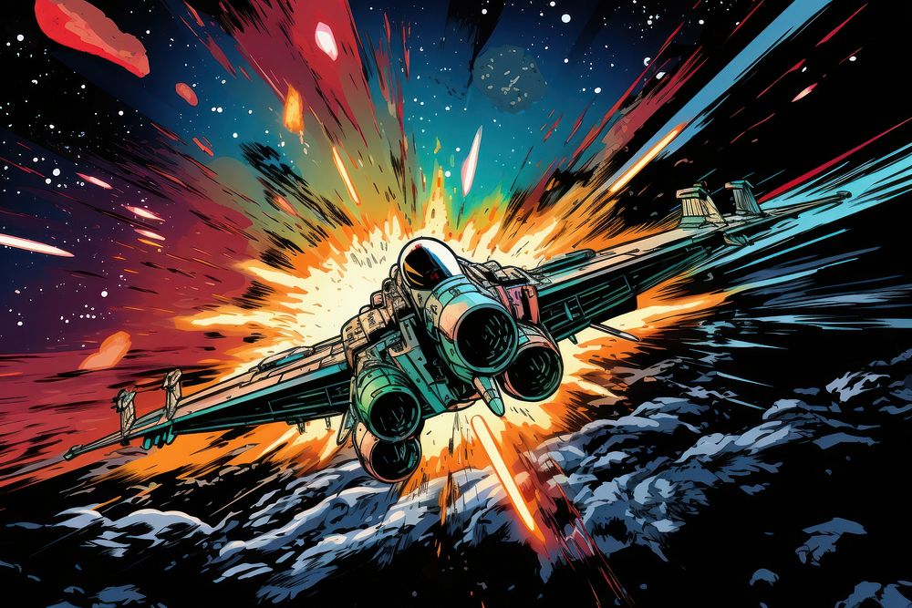 Space war vehicle comics transportation. AI generated Image by rawpixel.