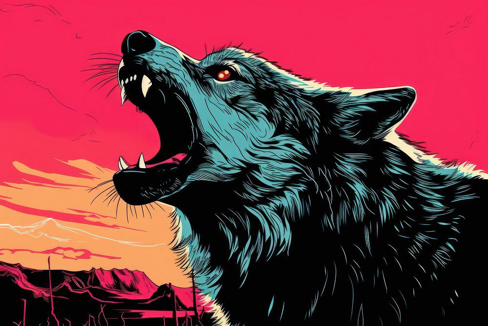 Wolf animal mammal aggression. AI generated Image by rawpixel.