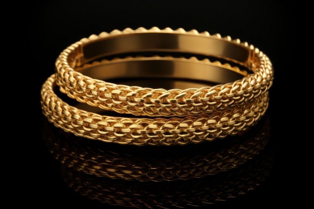 Golden chain bracelets jewelry bangles yellow. AI generated Image by rawpixel.