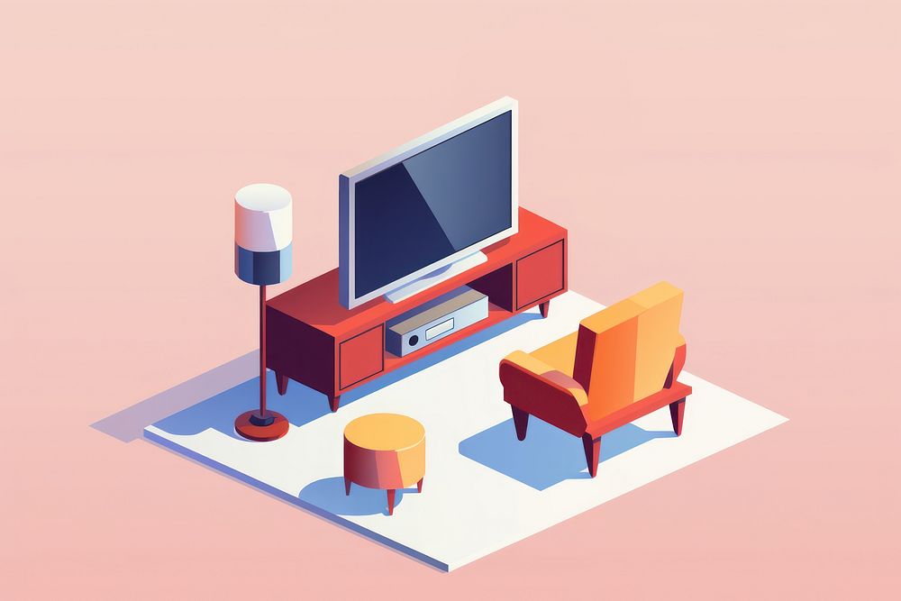 Simple modern tv isolated television furniture computer. AI generated Image by rawpixel.