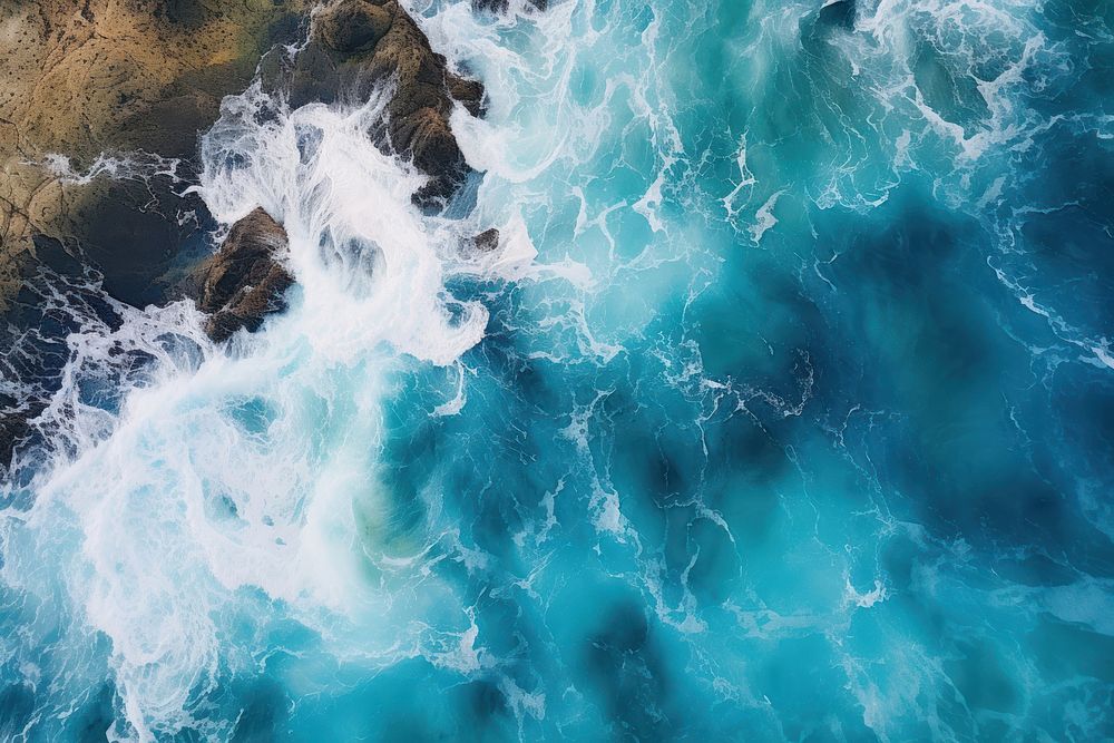 Ocean topview nature backgrounds abstract. AI generated Image by rawpixel.