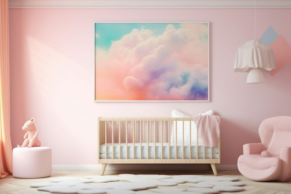 Baby nursery room painting furniture architecture. AI generated Image by rawpixel.