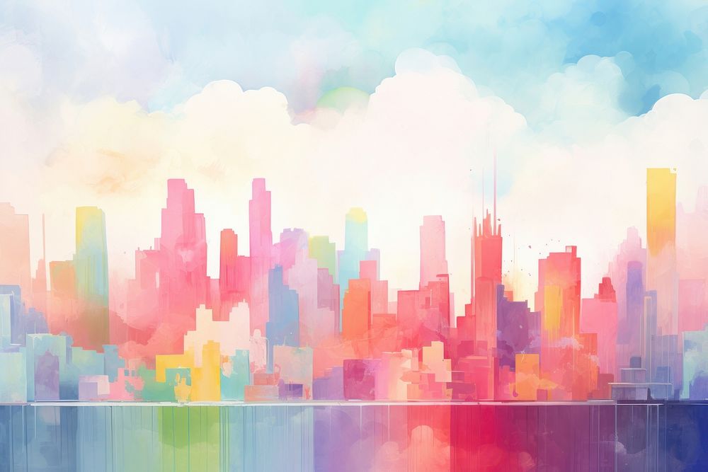 City painting backgrounds abstract. AI generated Image by rawpixel.