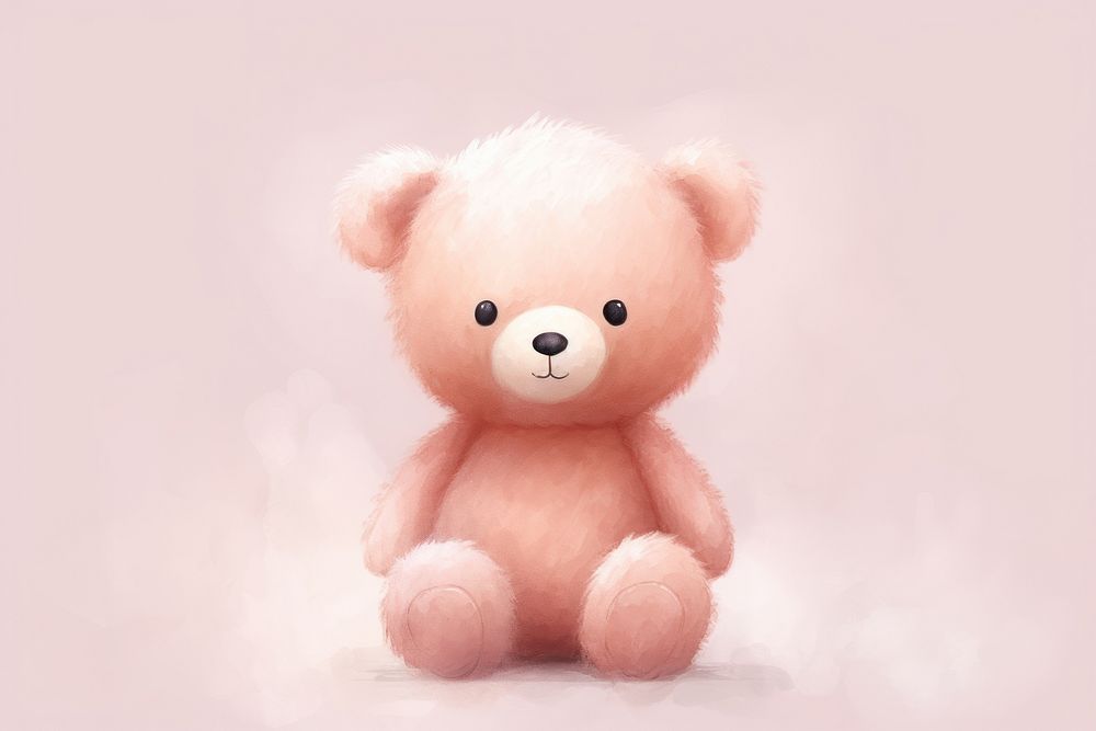 Cute teddy bear plush pink toy. AI generated Image by rawpixel.