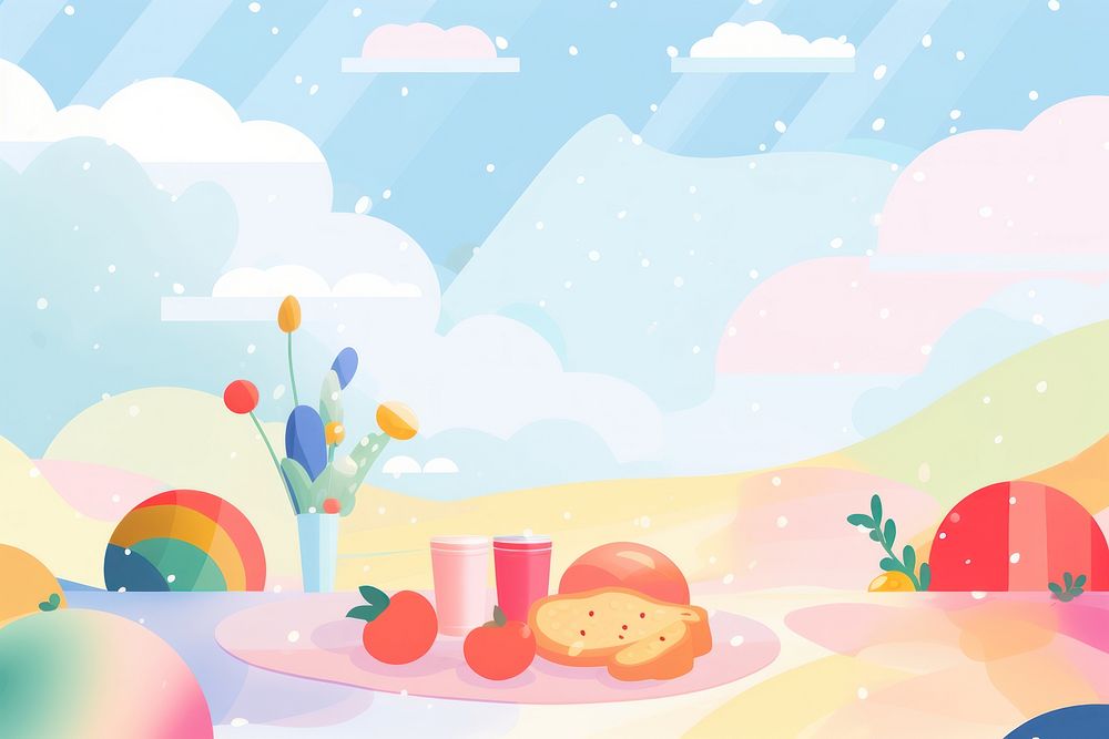 Picnic backgrounds outdoors painting. AI generated Image by rawpixel.