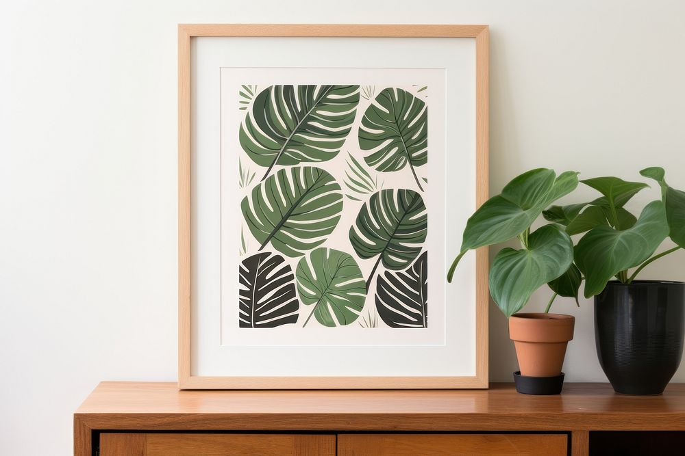 Tropical leaves frame plant leaf art. AI generated Image by rawpixel.