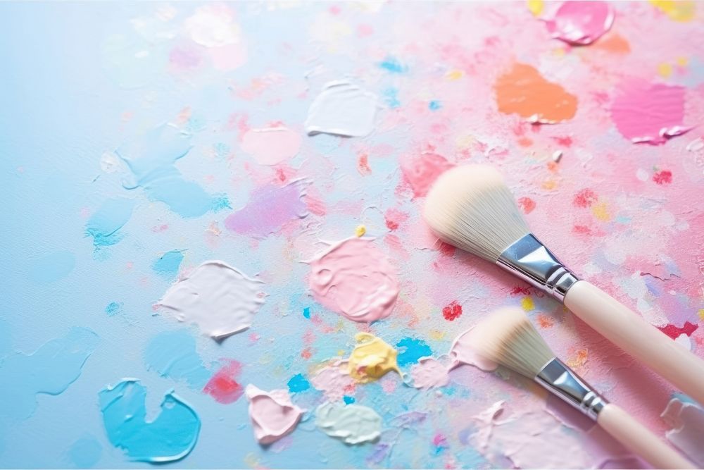 Splashes of pastel colors brush cosmetics paint. AI generated Image by rawpixel.