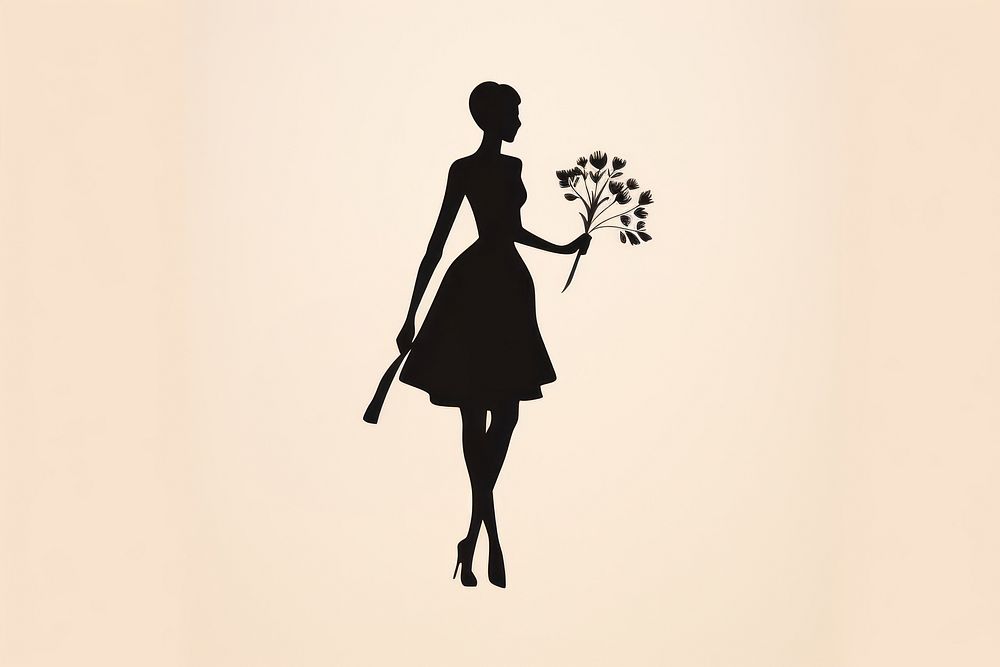 Sillouette bouquet silhouette adult backlighting. AI generated Image by rawpixel.