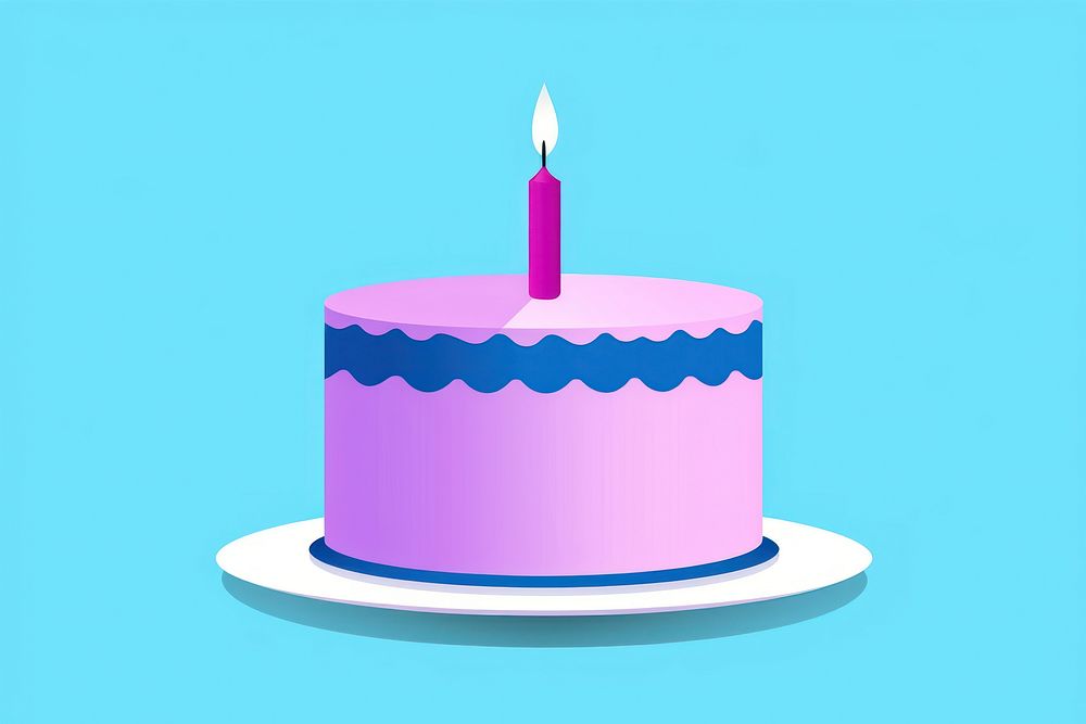 Birthday cake dessert candle purple. AI generated Image by rawpixel.