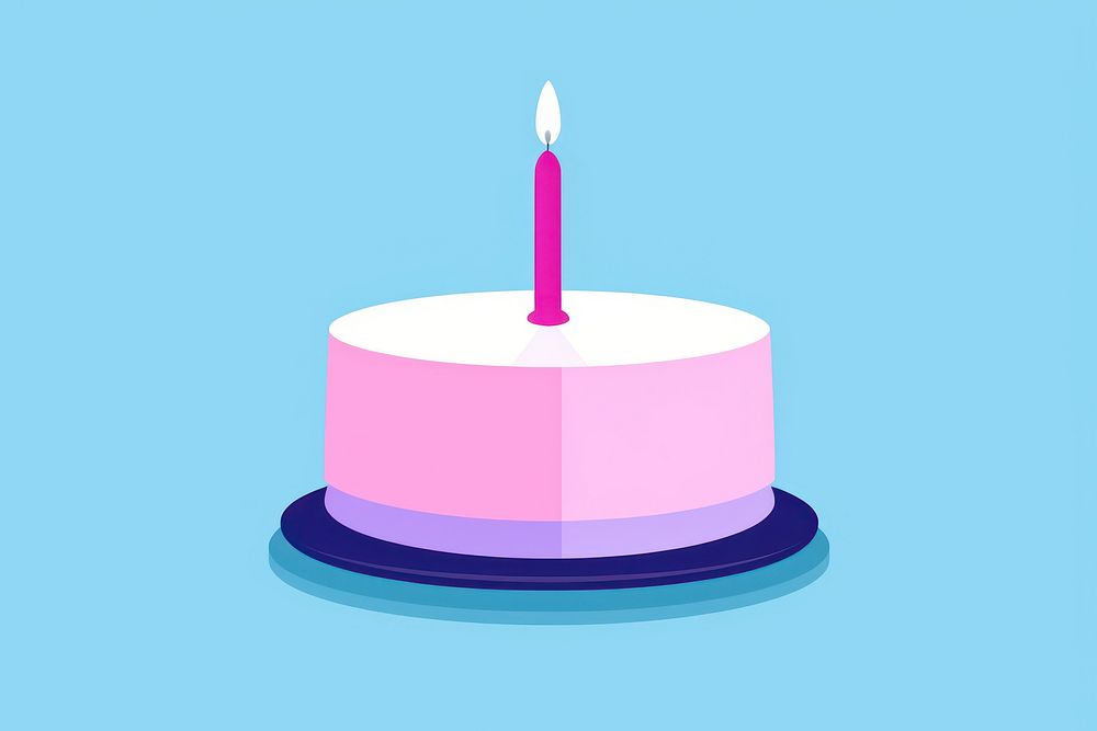 Birthday cake dessert candle purple. AI generated Image by rawpixel.