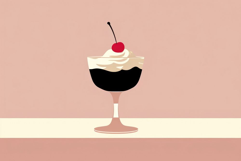 Sillouette ice-cream sundae dessert glass food. AI generated Image by rawpixel.