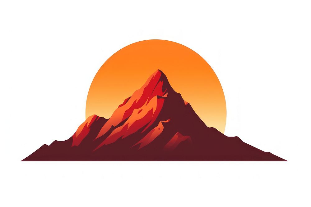 Mountain and sunset silhouette volcano nature. AI generated Image by rawpixel.