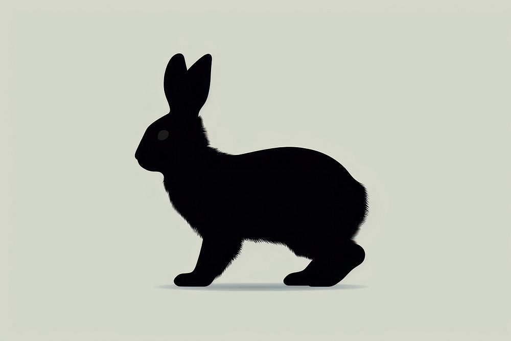 Sillouette rabbit silhouette animal mammal. AI generated Image by rawpixel.