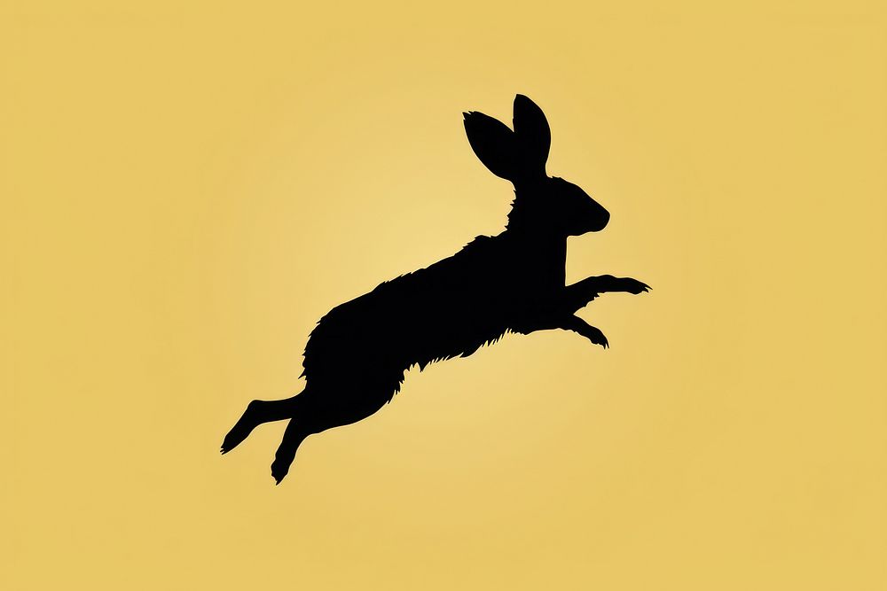 Sillouette rabbit jumping silhouette kangaroo animal. AI generated Image by rawpixel.