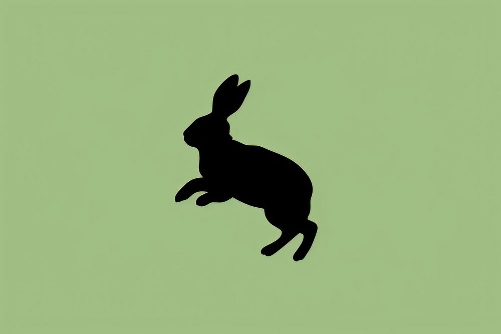 Sillouette rabbit jumping silhouette animal mammal. AI generated Image by rawpixel.