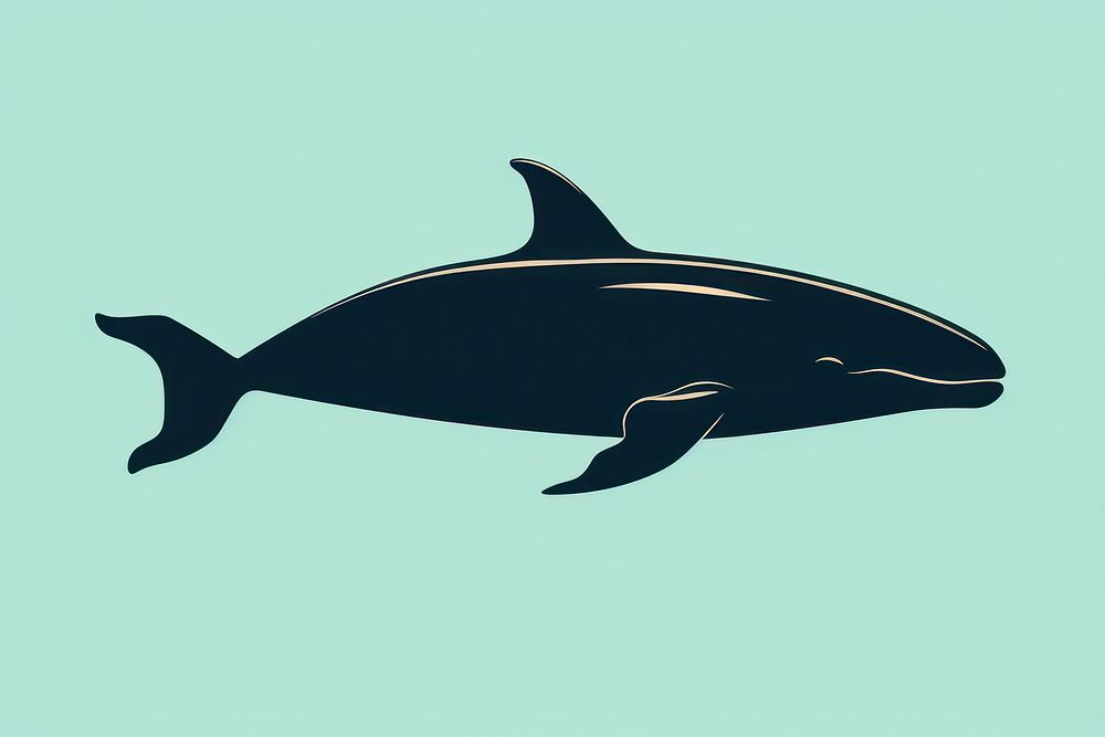 Sillouette whale dolphin animal mammal. AI generated Image by rawpixel.