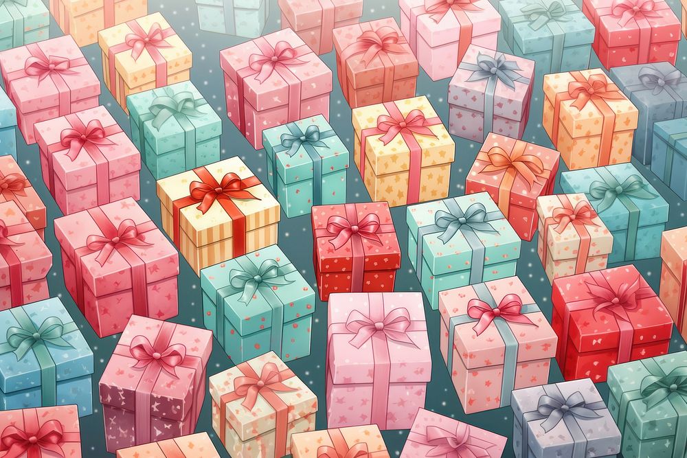 Newyear gift box seamless pattern backgrounds arrangement celebration. AI generated Image by rawpixel.