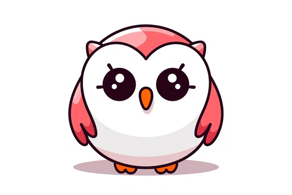 Kawaii owl simple big lines vector animal bird astronomy. AI generated Image by rawpixel.