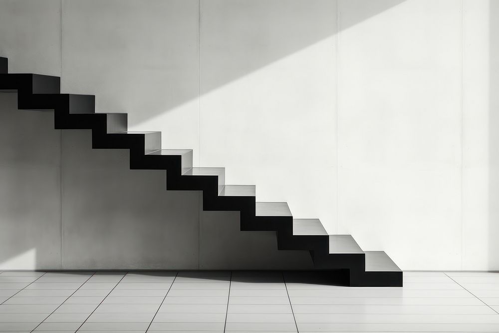 Stair architecture monochrome staircase. AI generated Image by rawpixel.