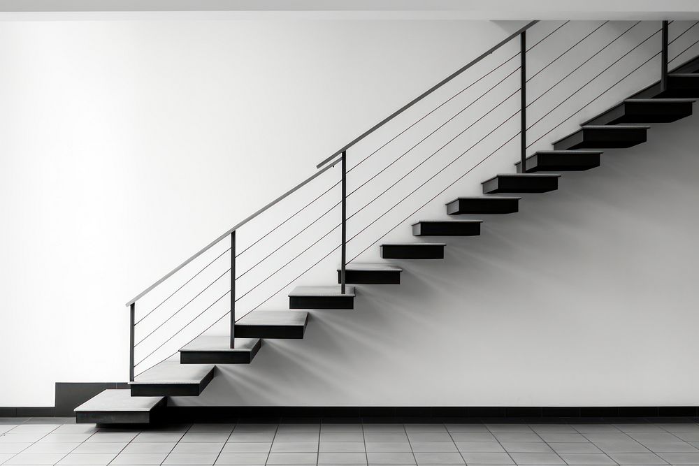 Stair architecture monochrome staircase. AI generated Image by rawpixel.