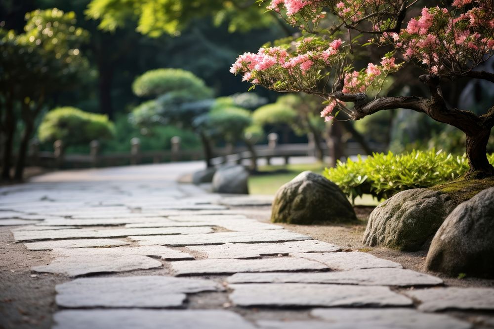 Botanic garden architecture cobblestone outdoors. AI generated Image by rawpixel.