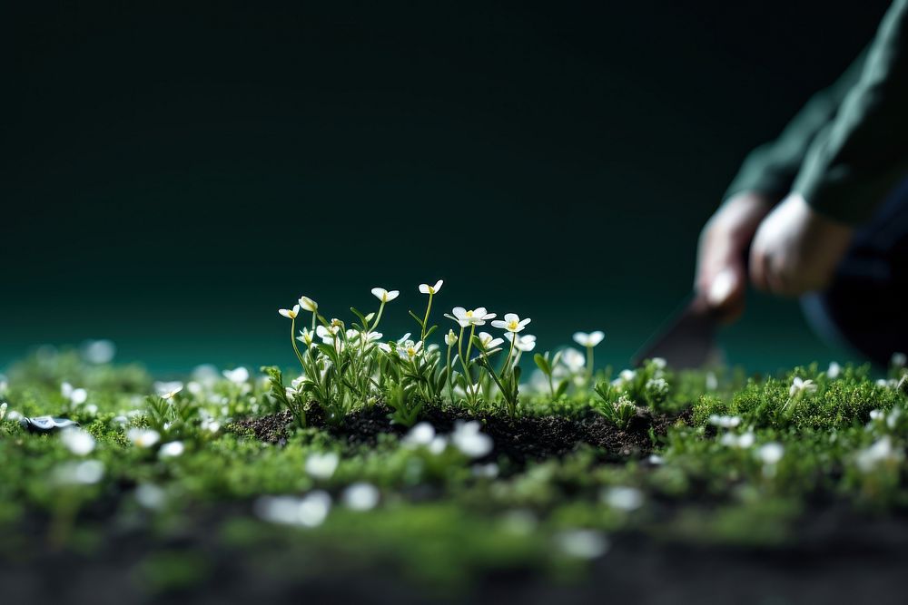 Gardener planting flowers outdoors nature garden. AI generated Image by rawpixel.