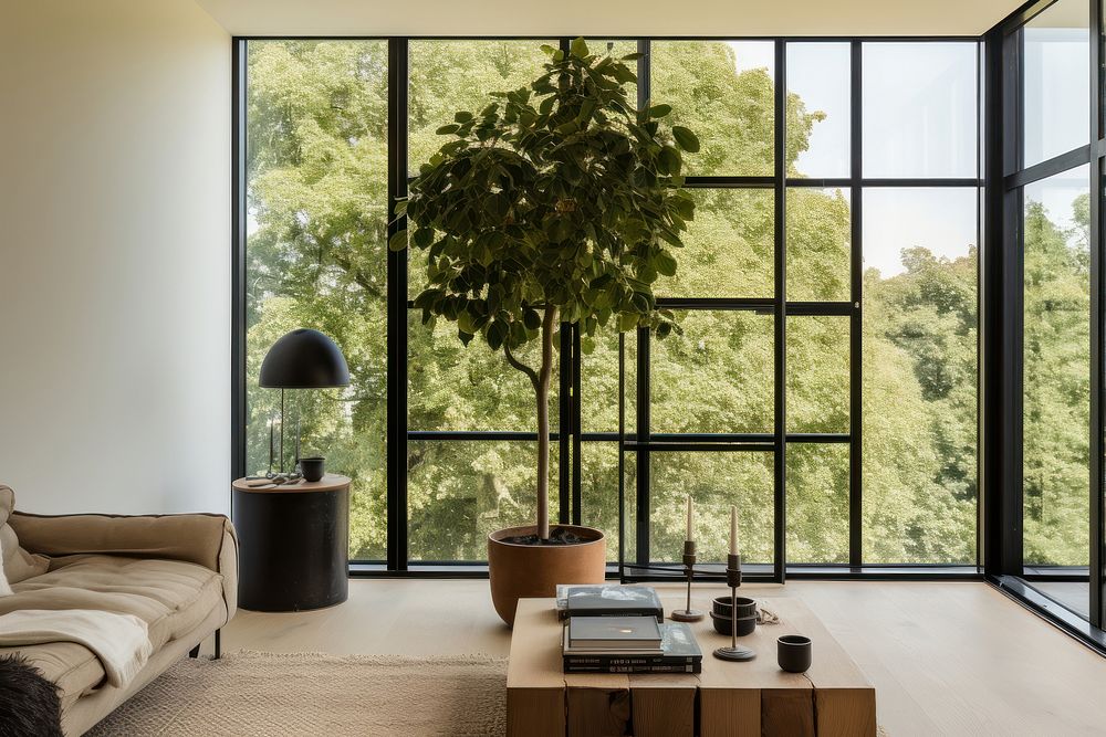 Apartment with trees architecture furniture building. AI generated Image by rawpixel.