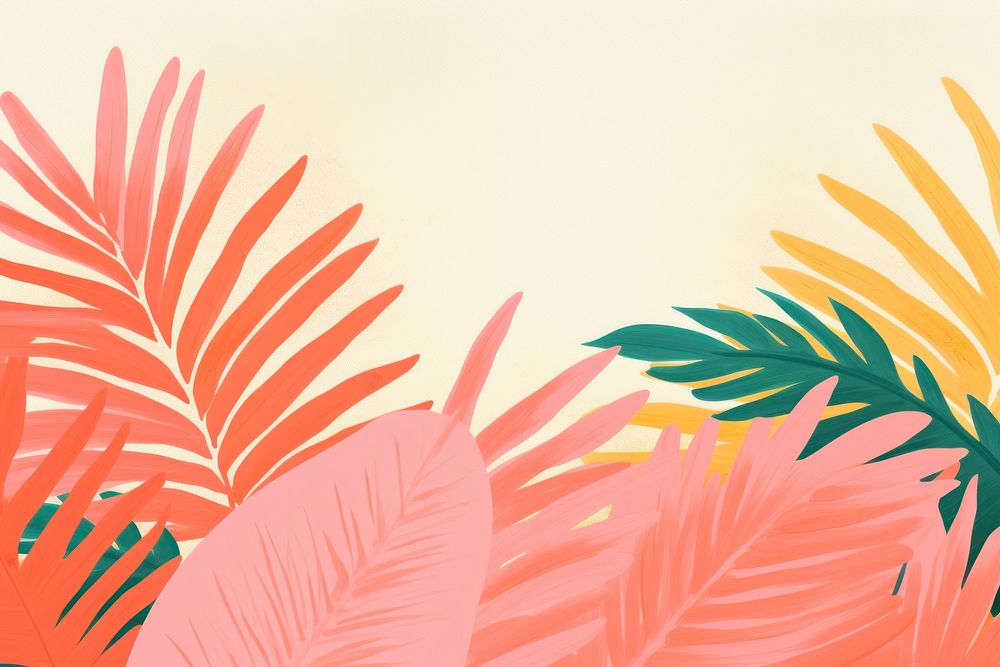 Tropical leaves border backgrounds pattern plant. AI generated Image by rawpixel.