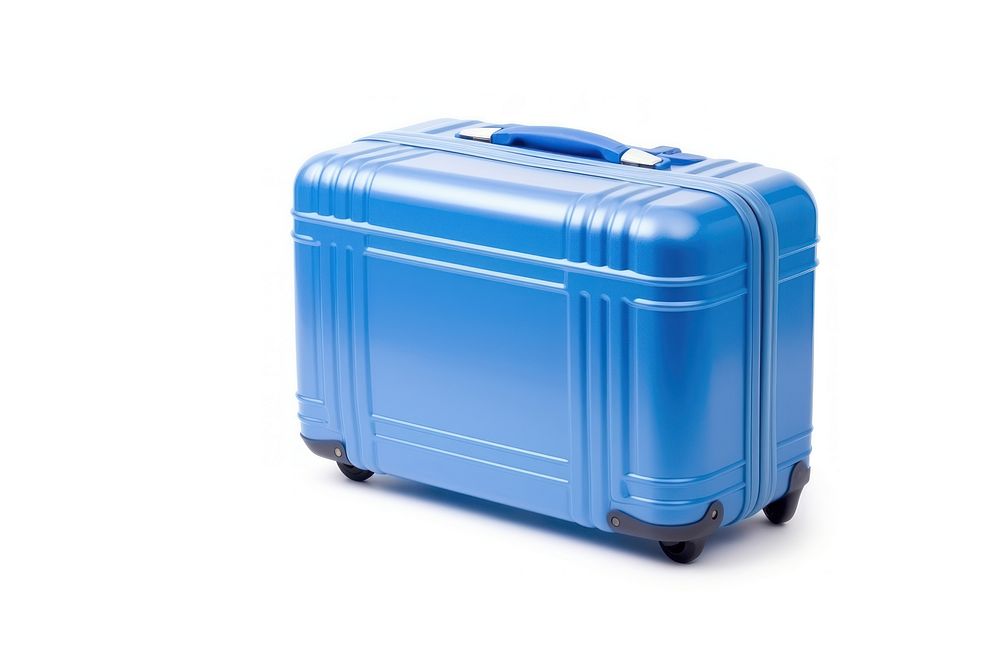Luggage suitcase blue white background. AI generated Image by rawpixel.