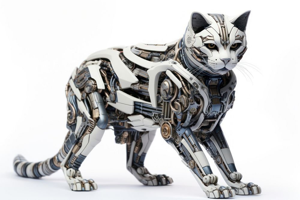 Cyborg cat animal mammal pet. AI generated Image by rawpixel.