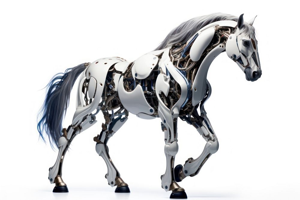Cyborg horse stallion animal mammal. AI generated Image by rawpixel.
